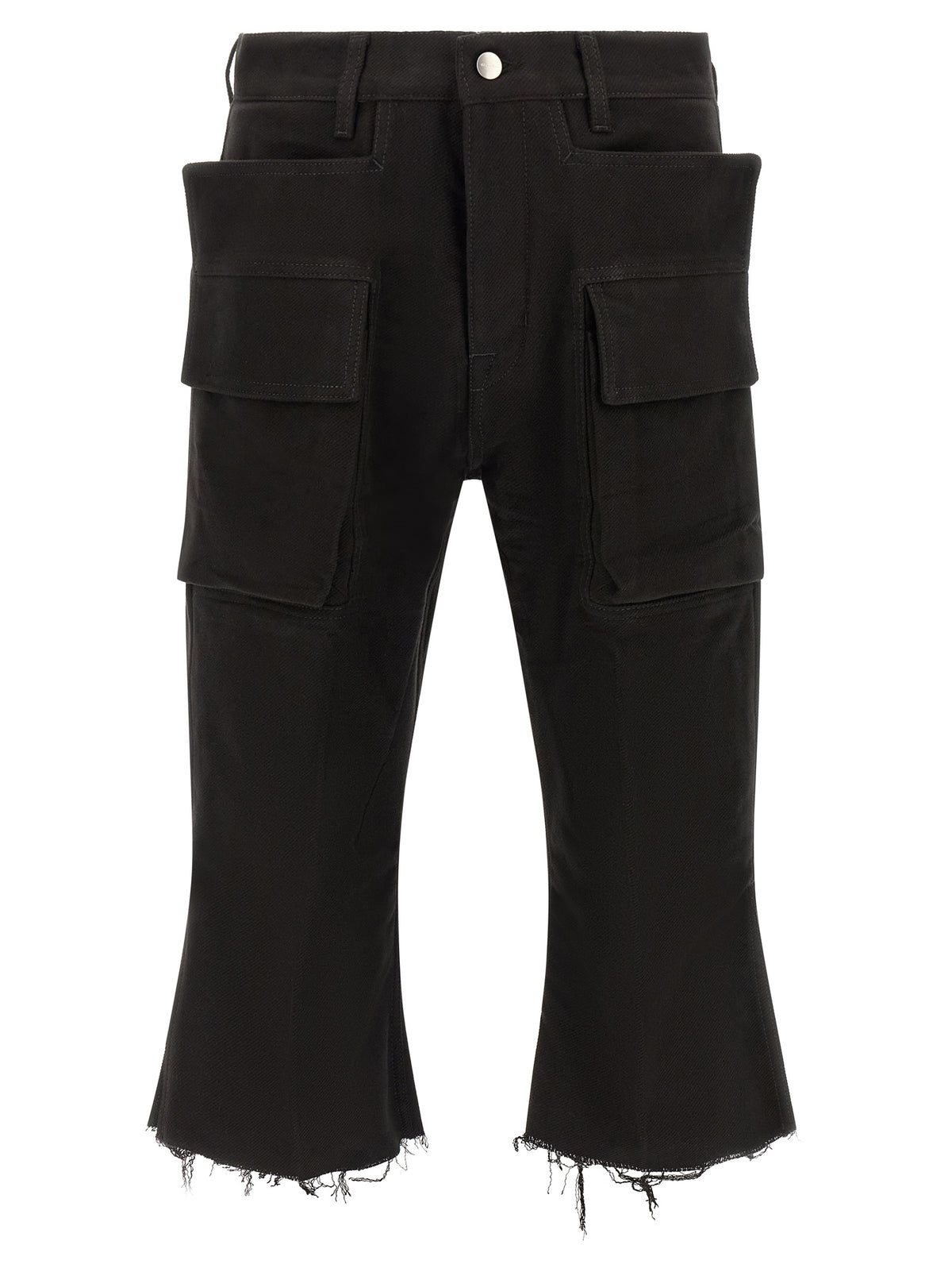 Rick Owens Black Cotton Cargo Pants - Bolan Cutoffs