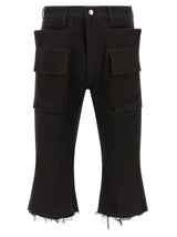 Rick Owens Black Cotton Cargo Pants - Bolan Cutoffs