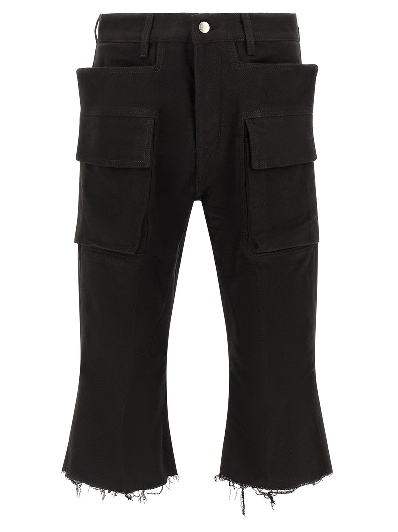 Rick Owens Black Cotton Cargo Pants
