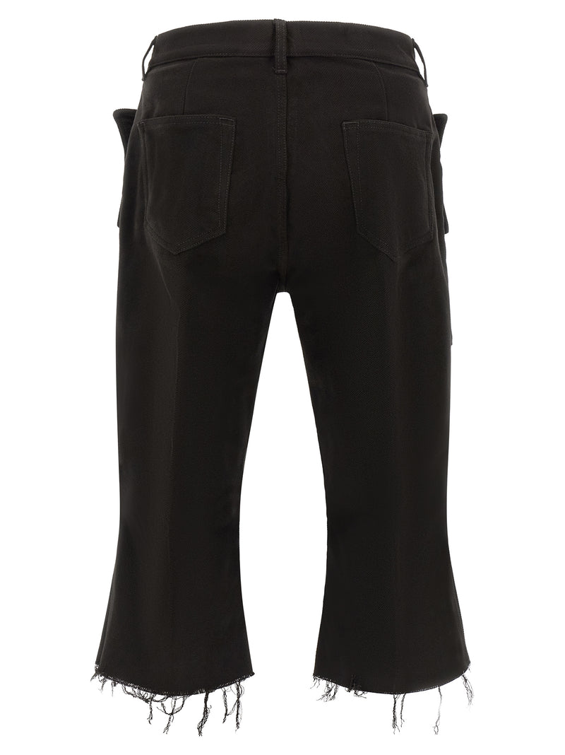 Rick Owens Black Cotton Cargo Pants