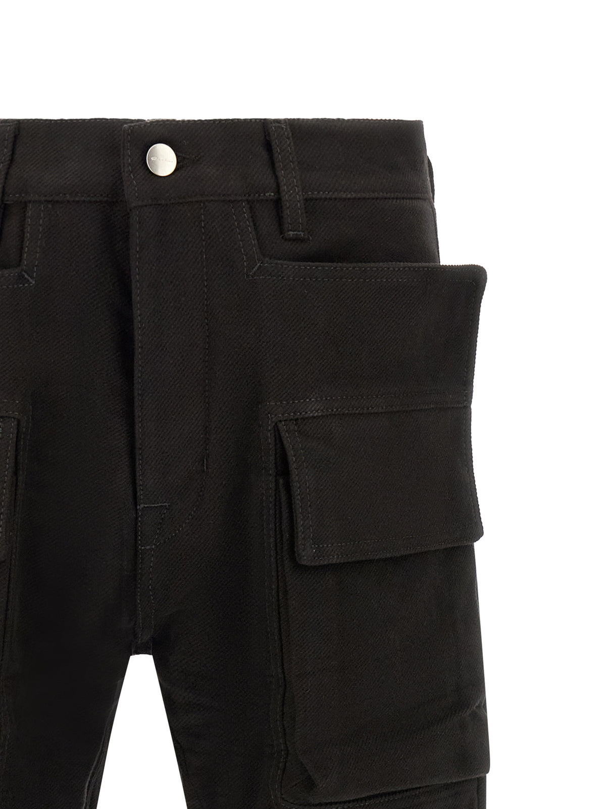 Rick Owens Black Cotton Cargo Pants - Bolan Cutoffs