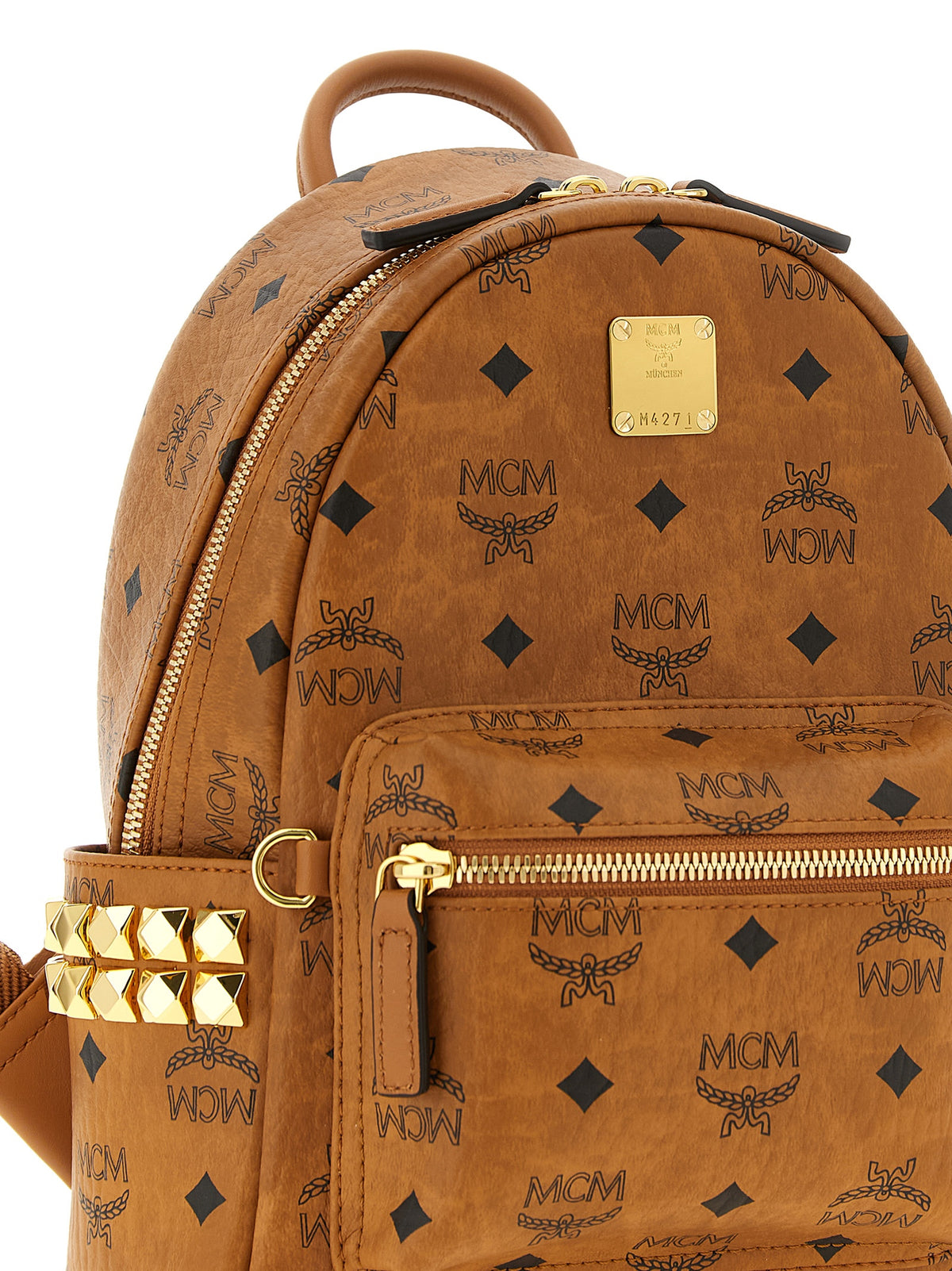MCM Stark Mini Backpack - Brown Polyethylene