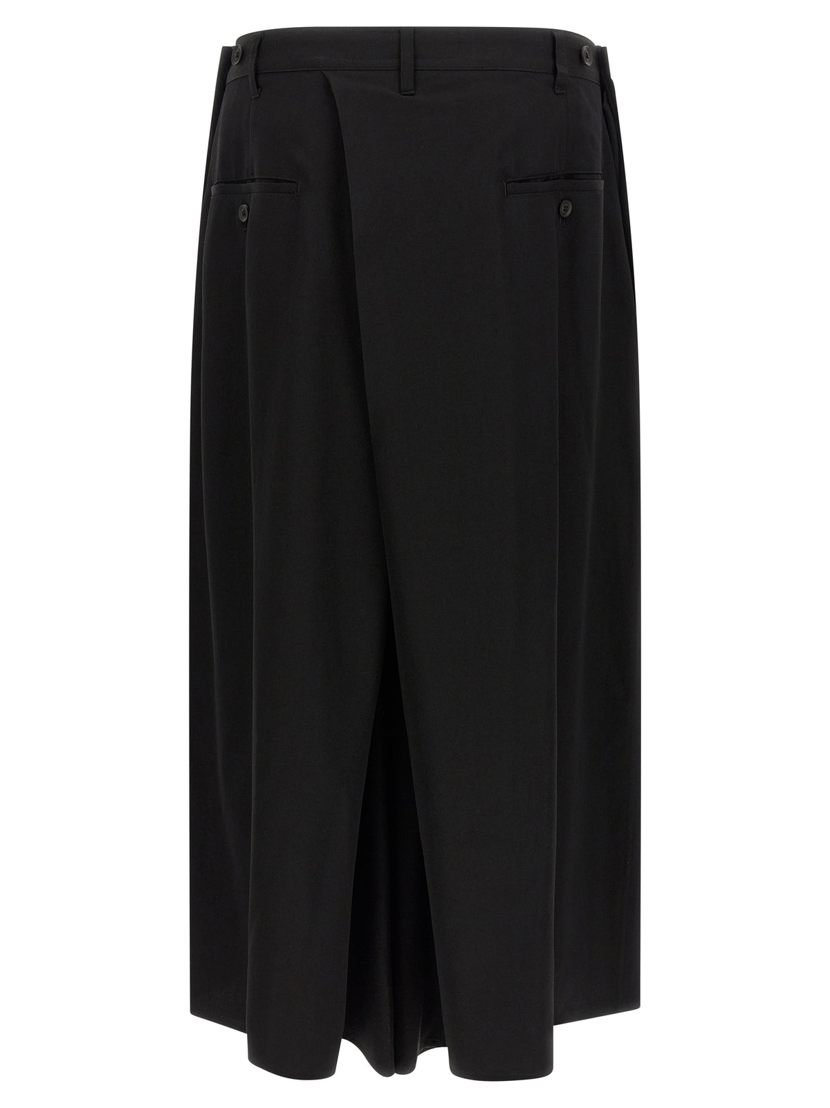 Yohji Yamamoto Black Wool Hakama Casual Pants