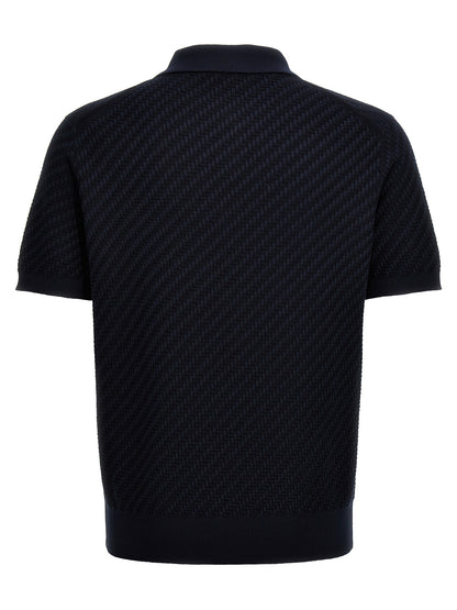 Brioni Blue Cotton Polo Shirt