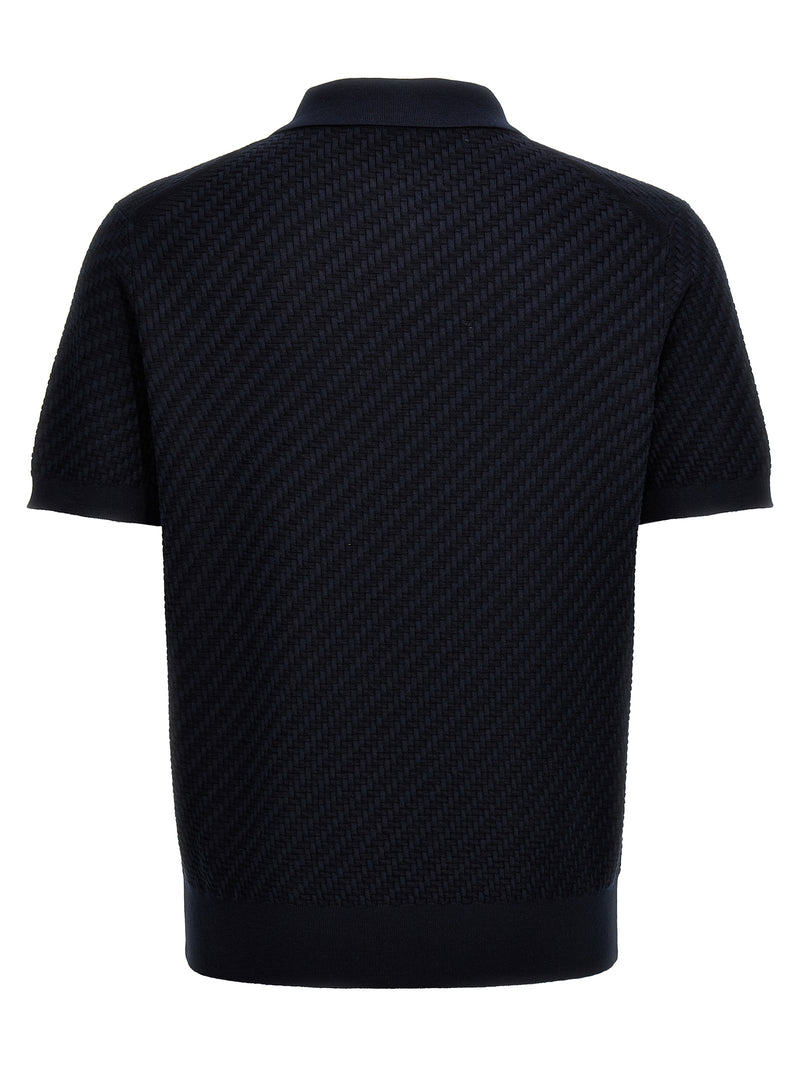 Brioni Blue Cotton Polo Shirt