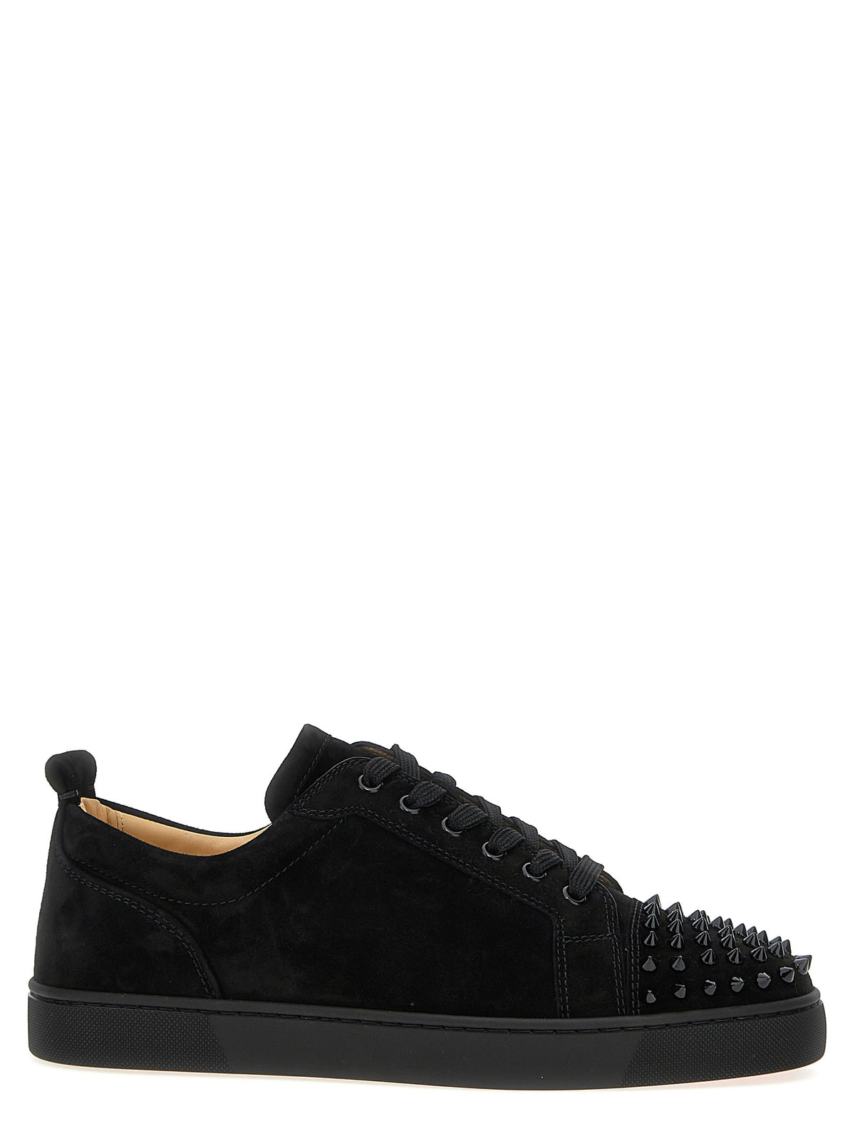Christian Louboutin Louis Junior Spikes Black Calfskin Sneakers