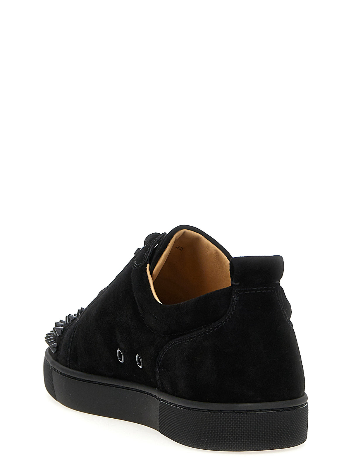 Christian Louboutin Louis Junior Spikes Black Calfskin Sneakers