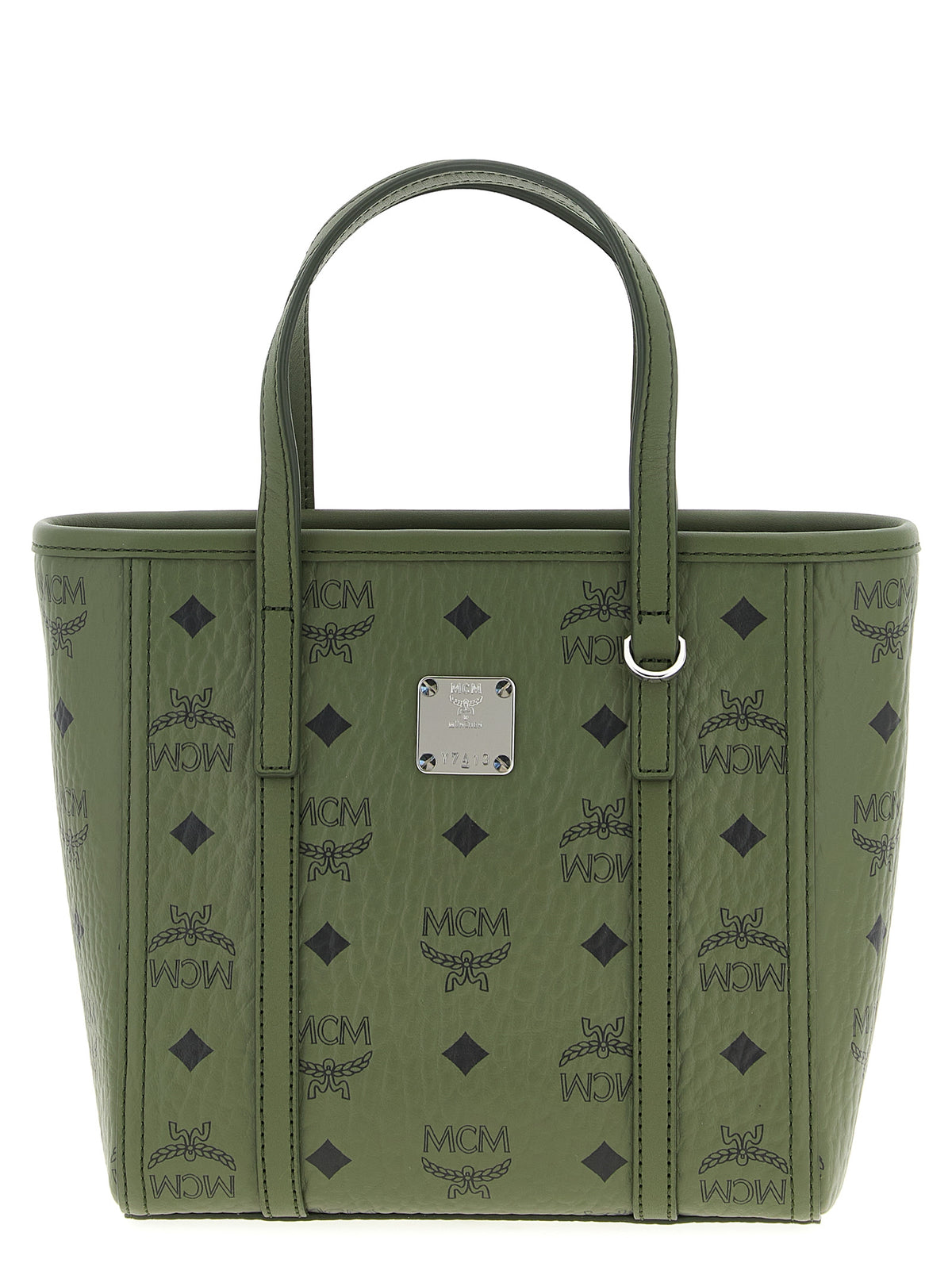 MCM Toni Bicolor Polyethylene Tote Bag - Green