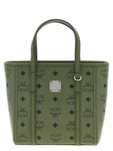 MCM Toni Bicolor Polyethylene Tote Bag - Green