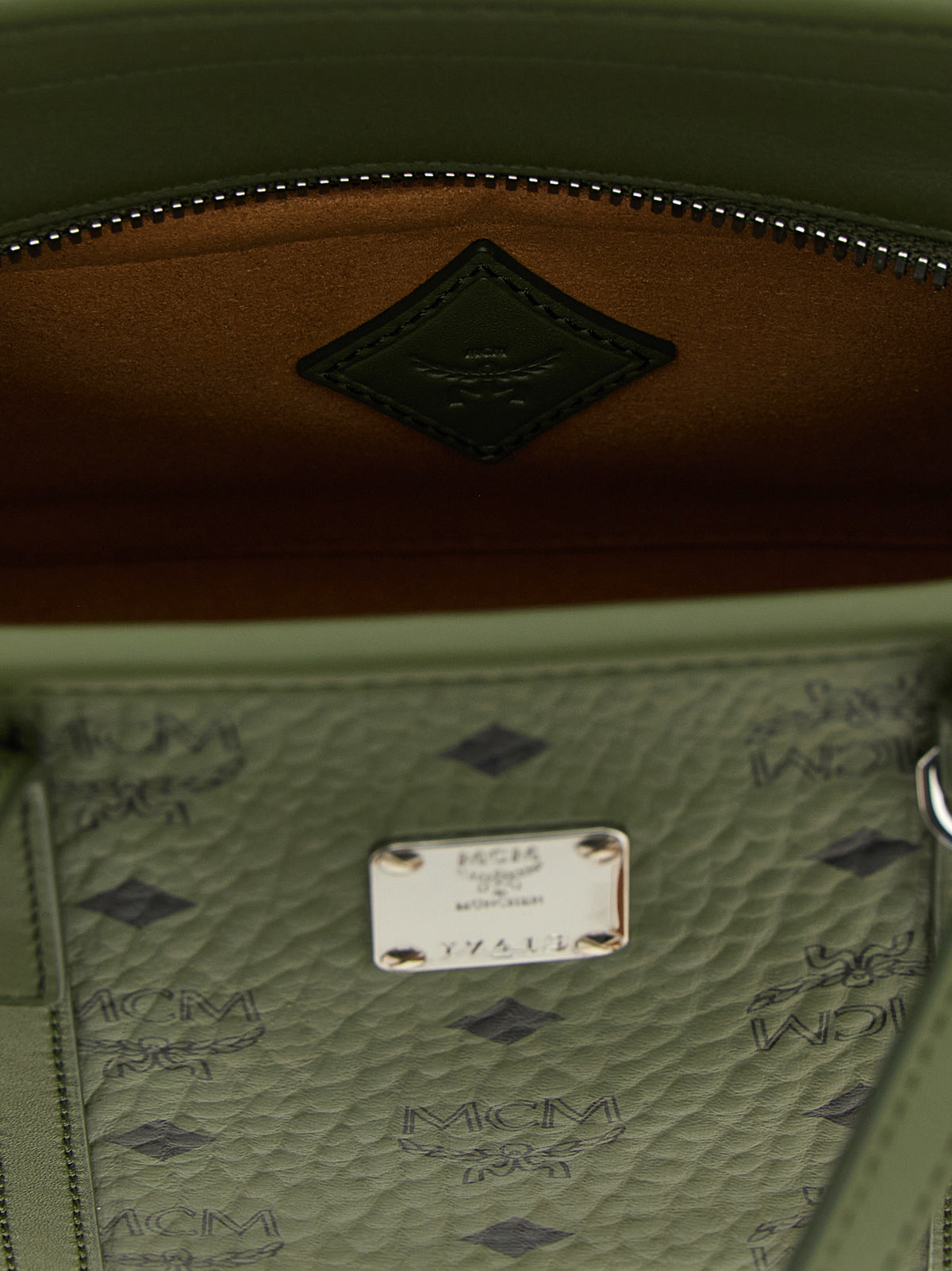 MCM Toni Bicolor Polyethylene Tote Bag - Green