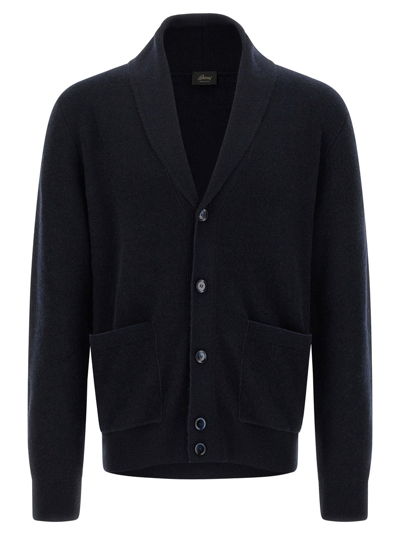 Brioni Blue Cashmere Cardigan