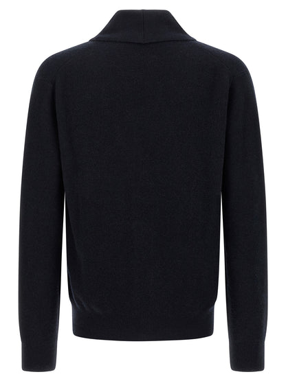 Brioni Blue Cashmere Cardigan
