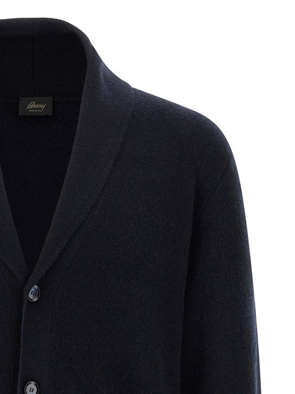 Brioni Blue Cashmere Cardigan