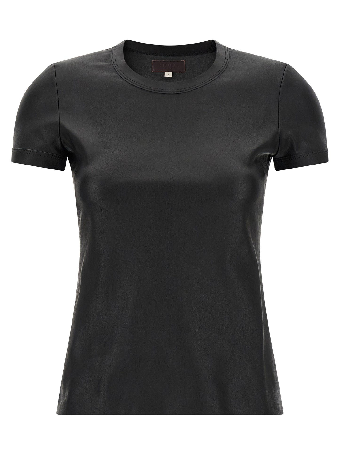 STOULS Black Lamb Leather T-Shirt