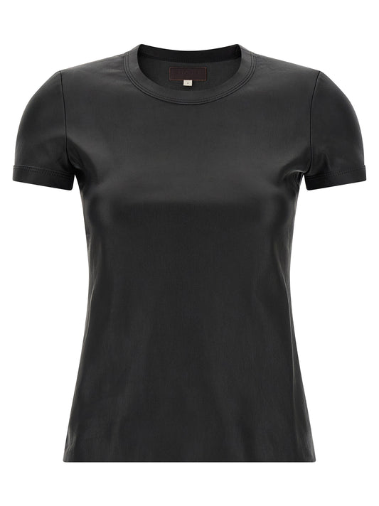 STOULS Black Lamb Leather T-Shirt