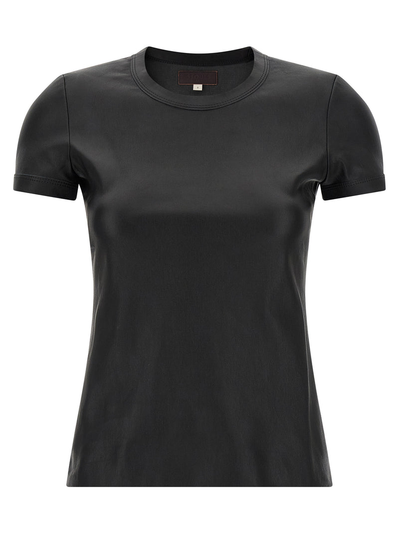 STOULS Black Lamb Leather T-Shirt