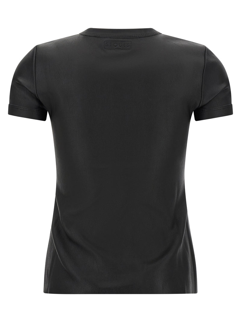 STOULS Black Lamb Leather T-Shirt