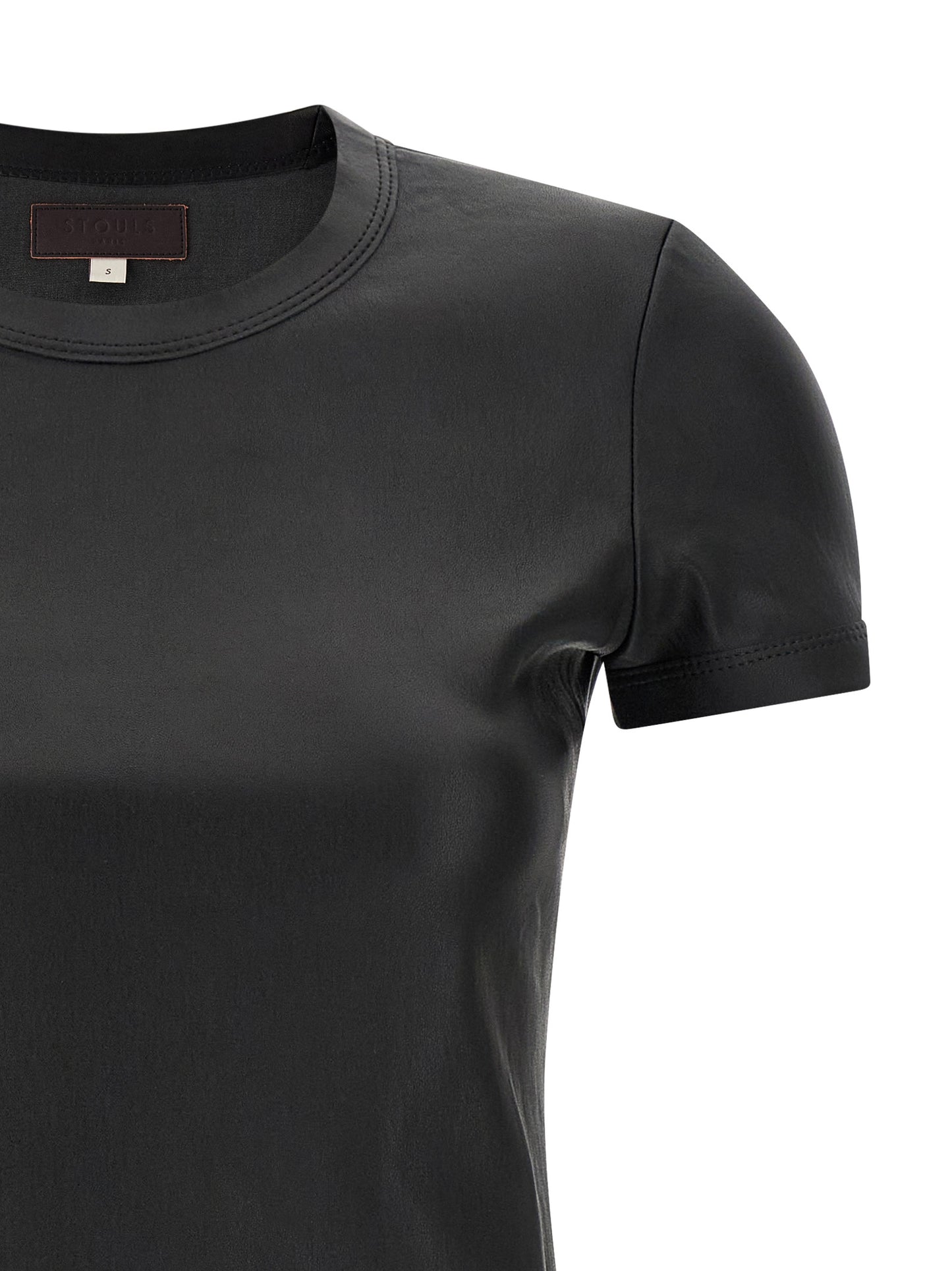 STOULS Black Lamb Leather T-Shirt