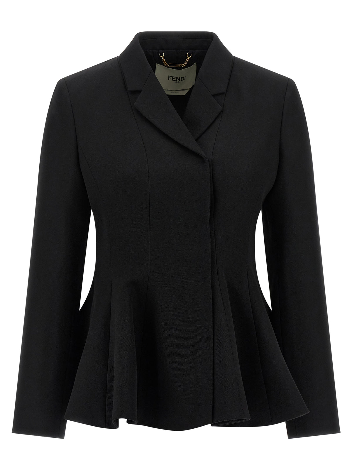 Fendi Black Virgin Wool Blazer - Elegant Women's Jacket