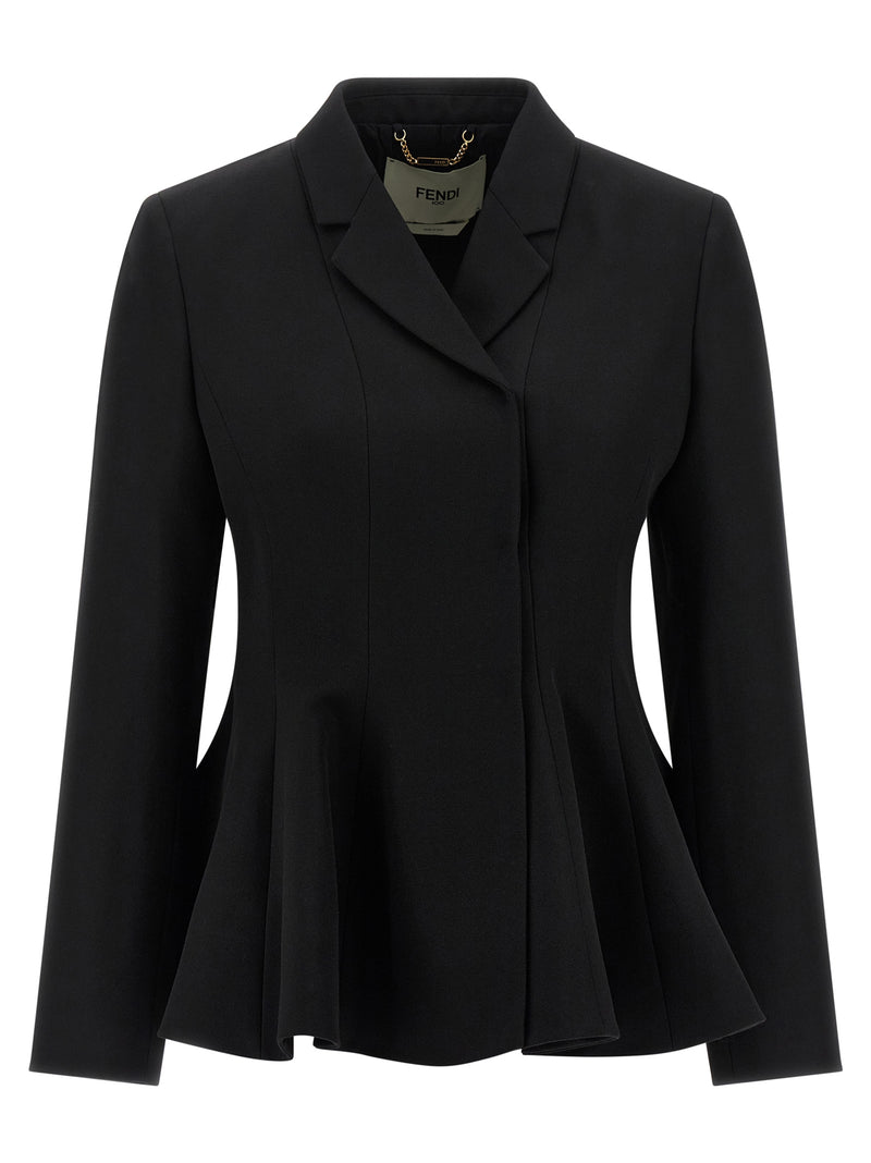 Fendi Black Virgin Wool Blazer