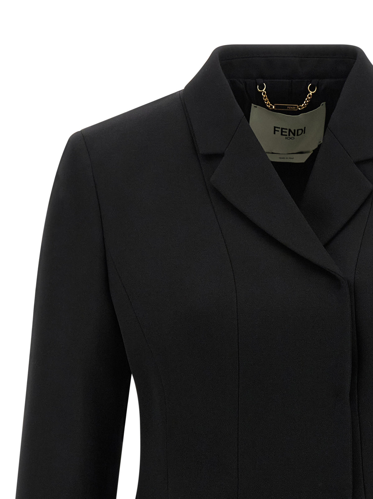 Fendi Black Virgin Wool Blazer - Elegant Women's Jacket
