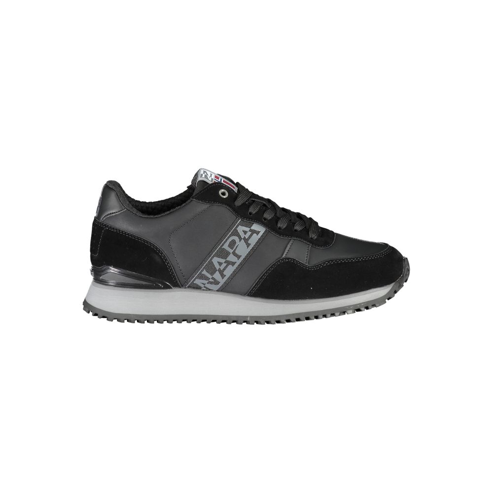 Napapijri Sleek Black Contrast Lace Sneakers for Men