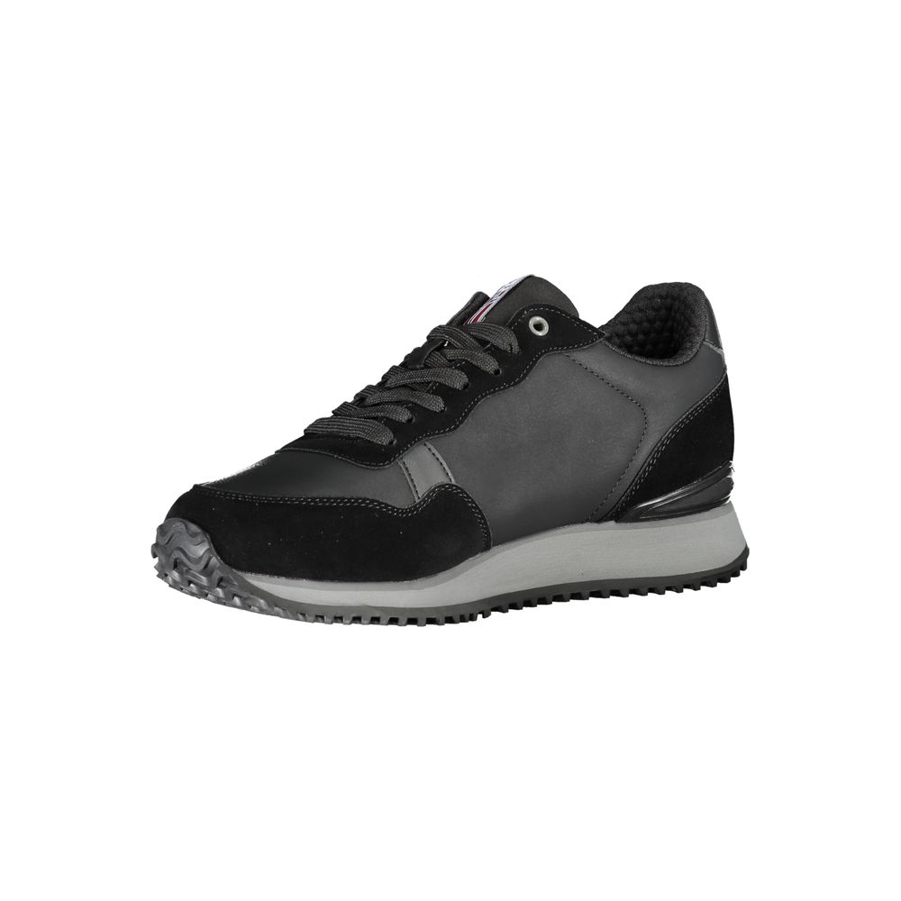 Napapijri Sleek Black Contrast Lace Sneakers for Men