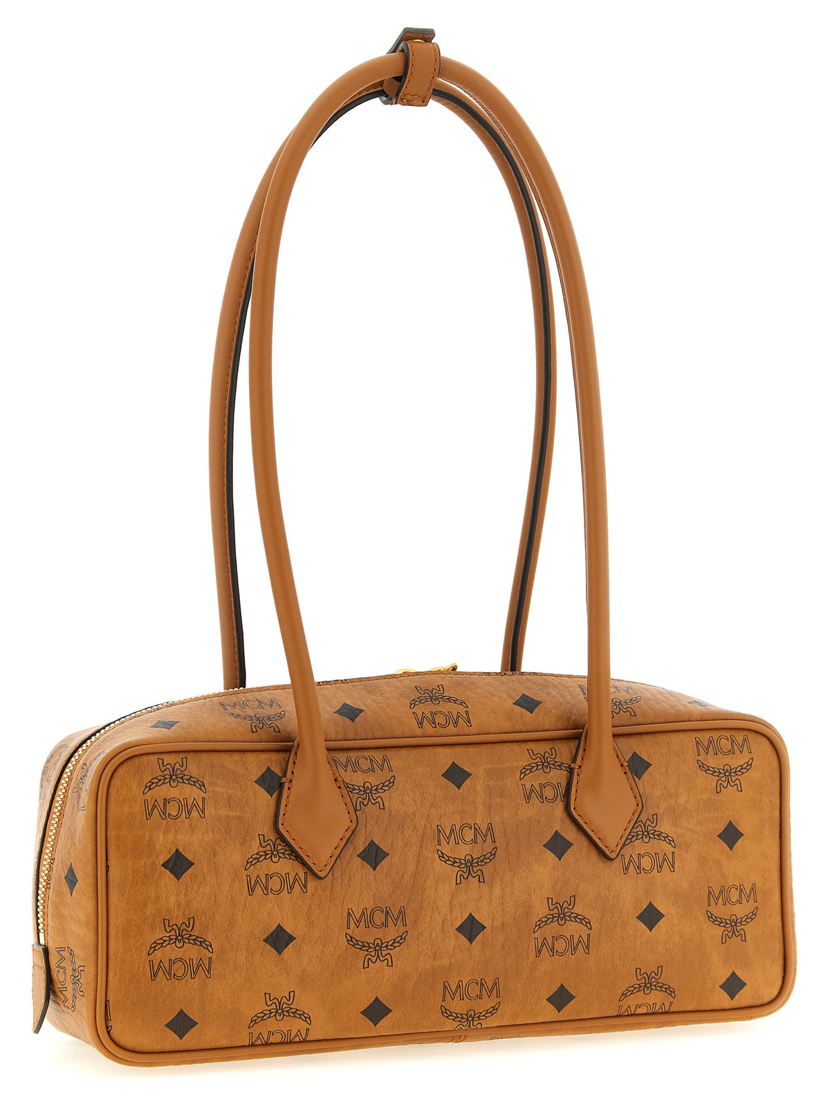 MCM Aren East West Brown Polyethylene Shoulder Bag