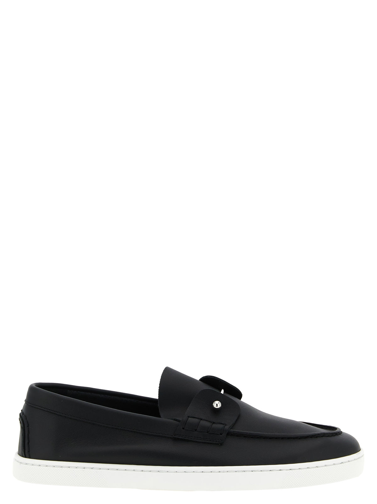 Christian Louboutin Chambeliboat Black Calfskin Slip-On Loafers