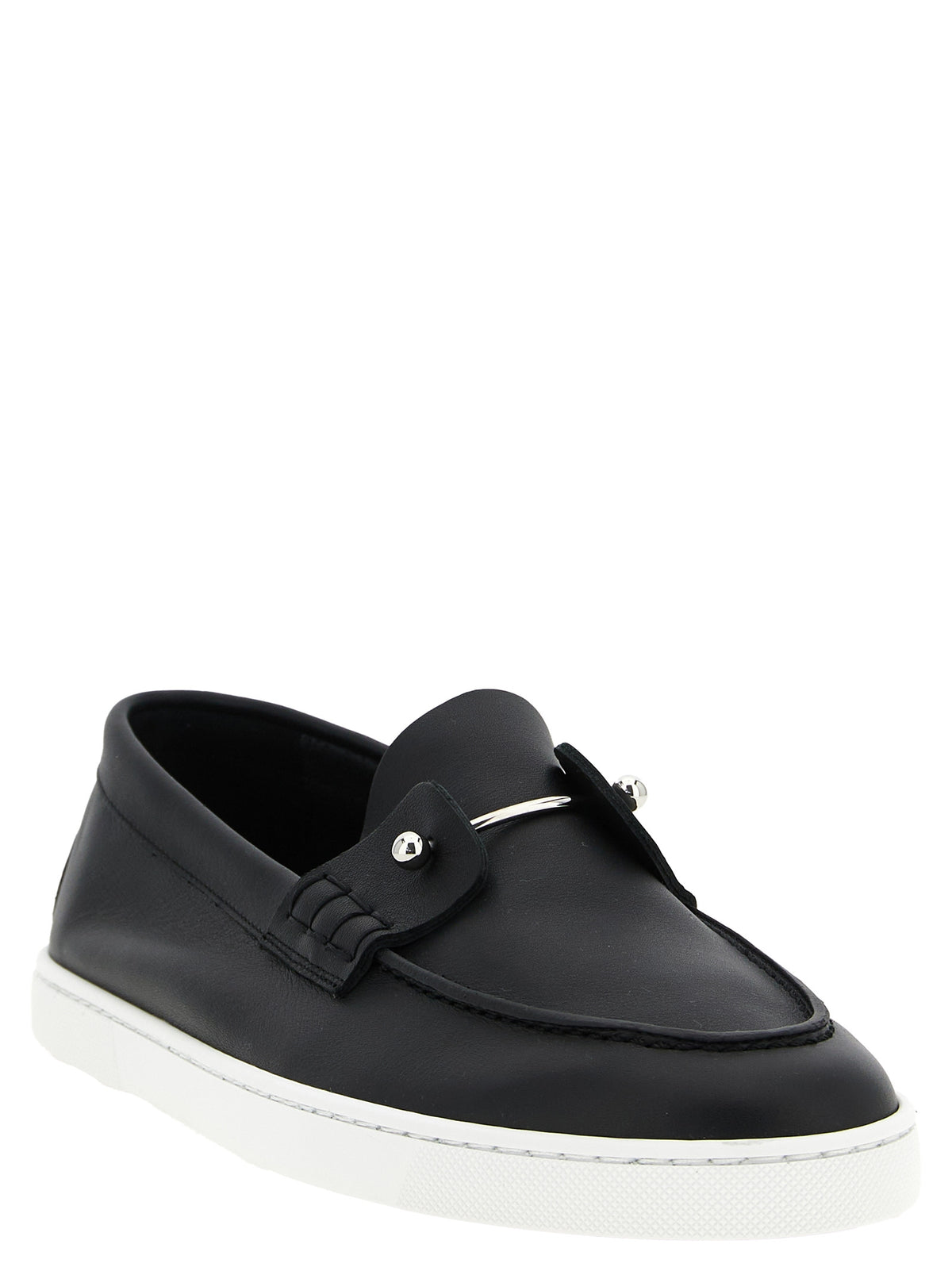 Christian Louboutin Chambeliboat Black Calfskin Slip-On Loafers