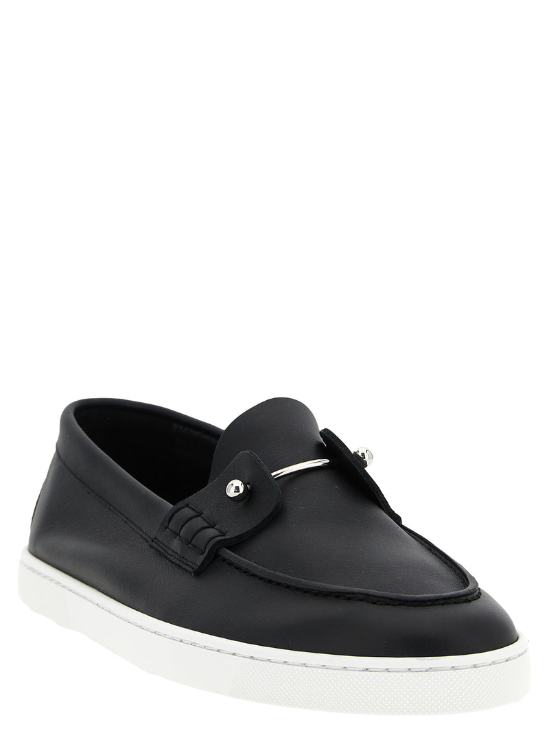 Christian Louboutin Black Calfskin Slip-On Loafers