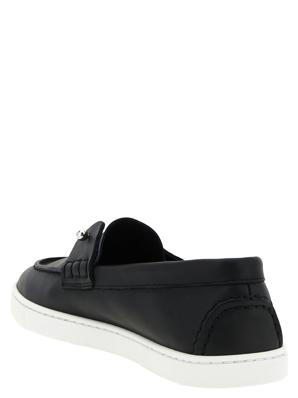 Christian Louboutin Chambeliboat Black Calfskin Slip-On Loafers