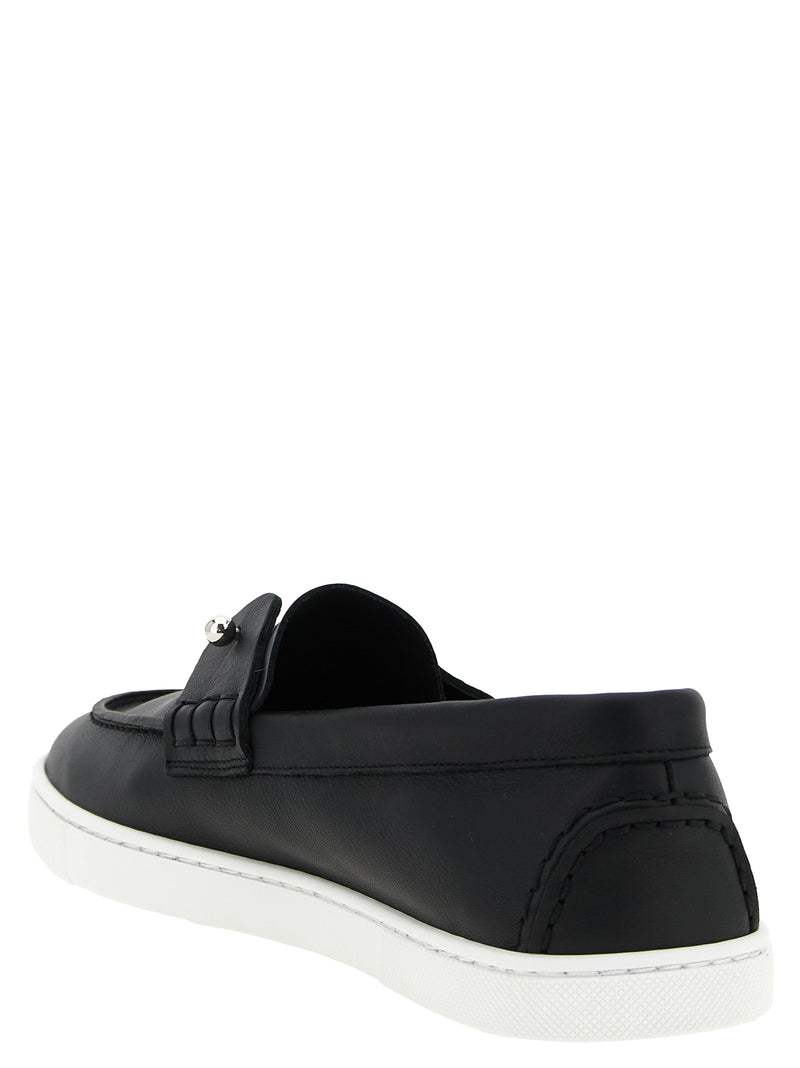 Christian Louboutin Black Calfskin Slip-On Loafers