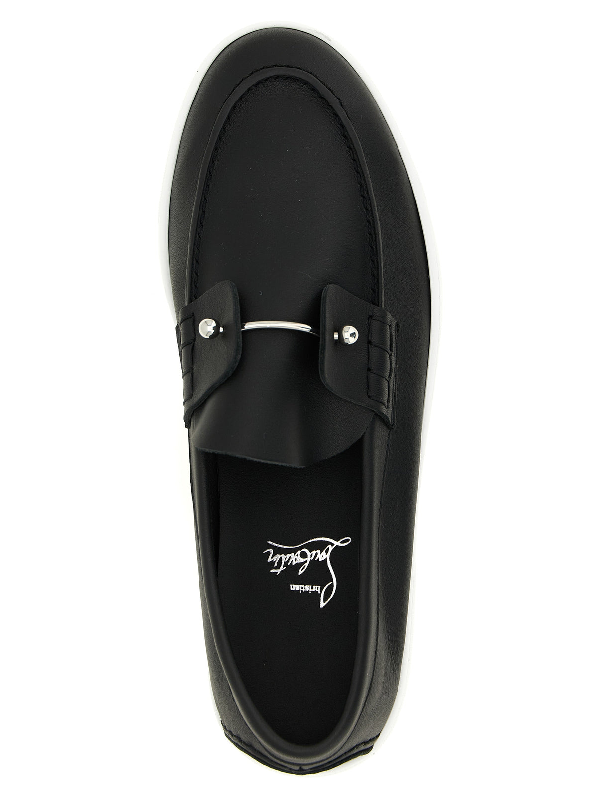 Christian Louboutin Chambeliboat Black Calfskin Slip-On Loafers