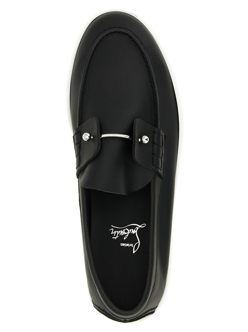 Christian Louboutin Black Calfskin Slip-On Loafers