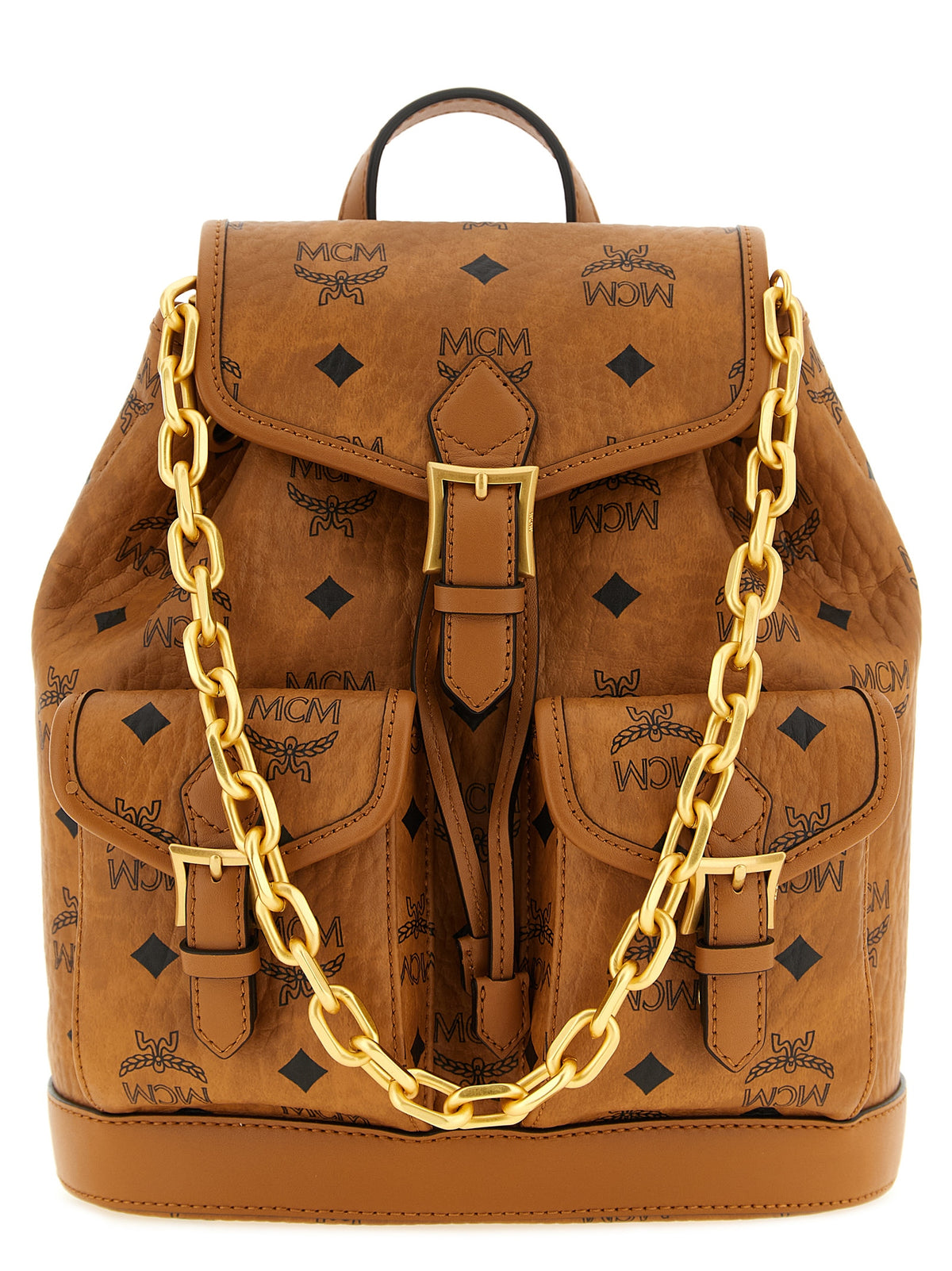 MCM Aren Mini Backpack in Brown Polyethylene