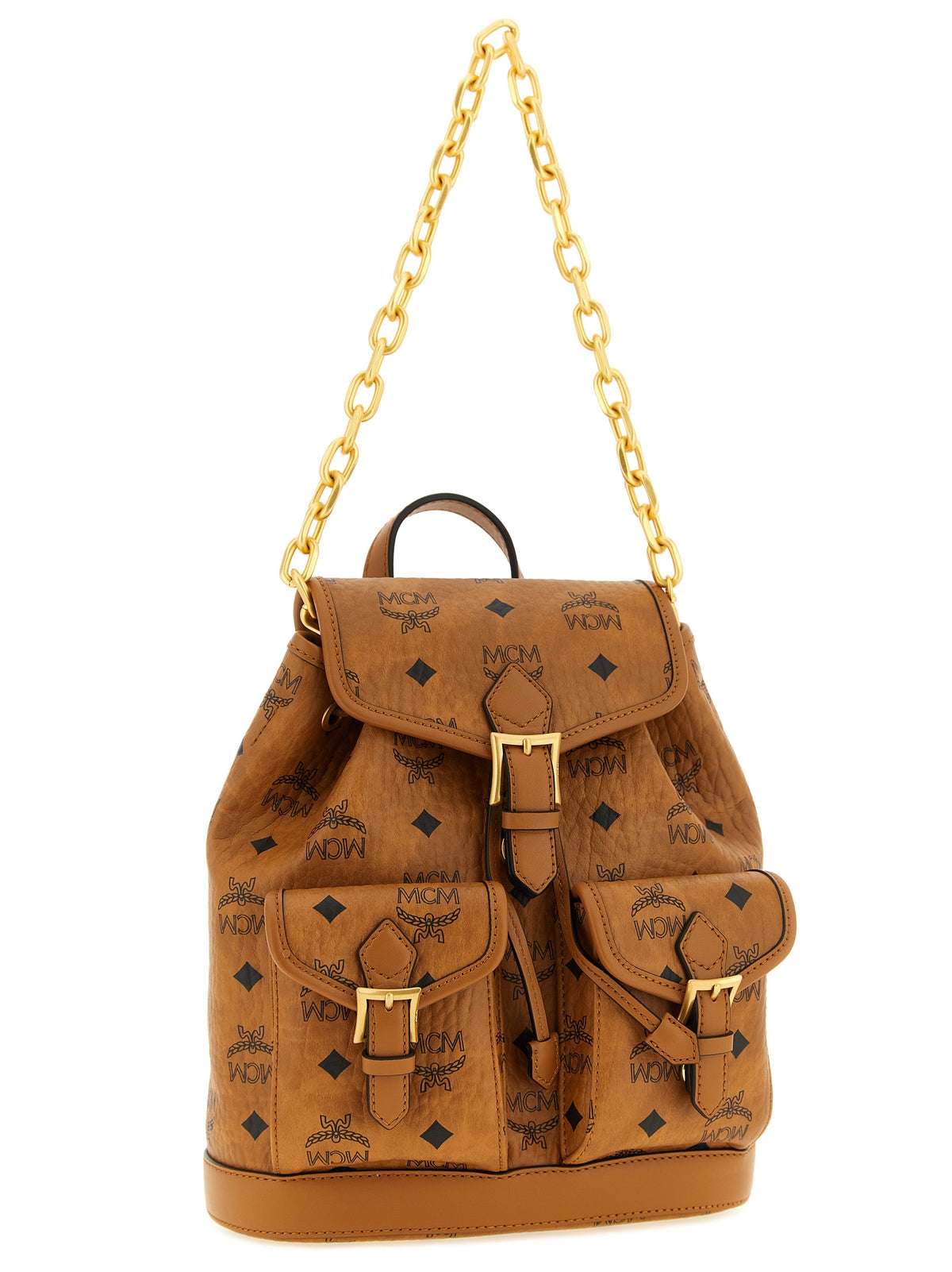 MCM Aren Mini Backpack in Brown Polyethylene