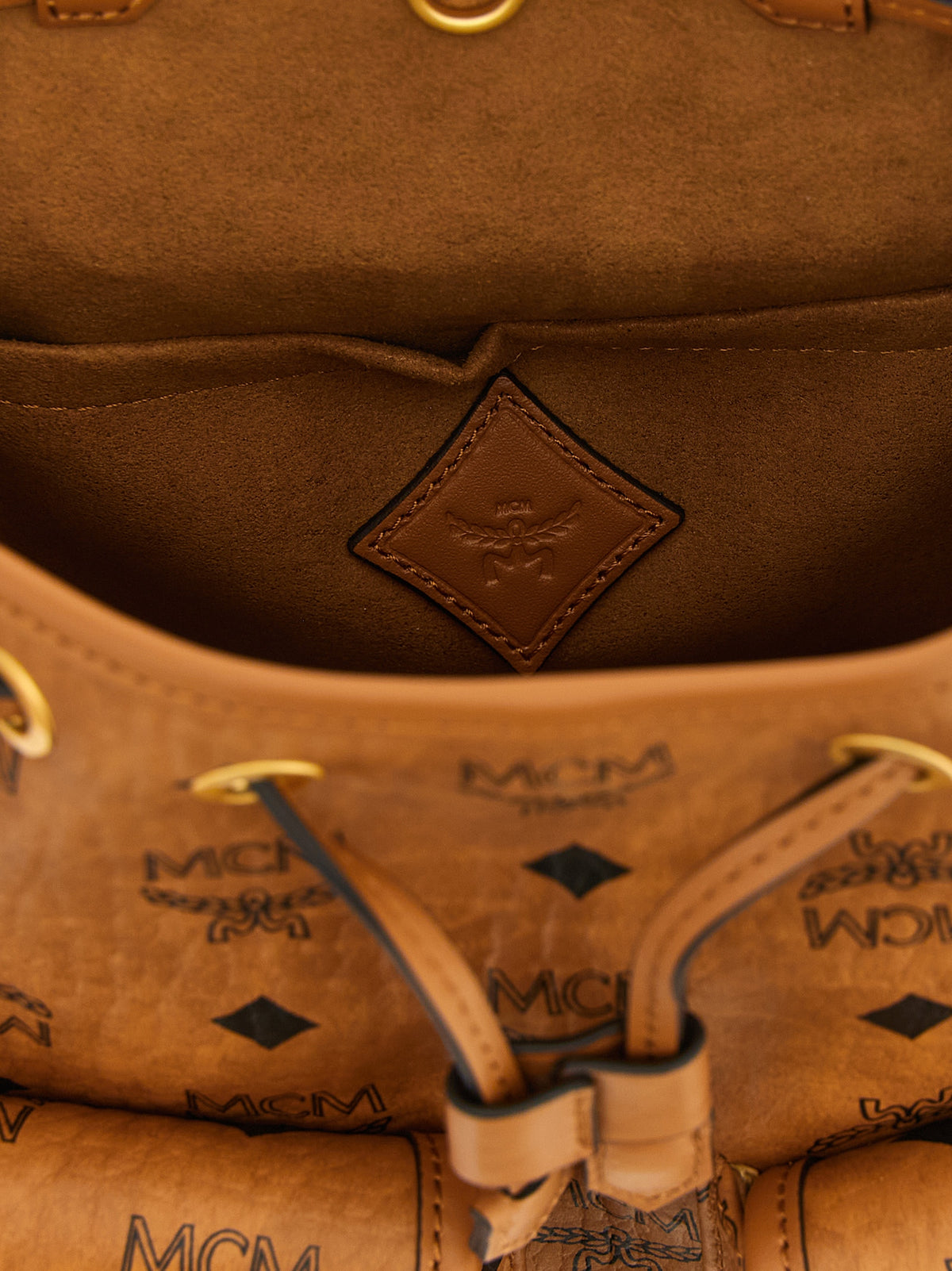 MCM Aren Mini Backpack in Brown Polyethylene