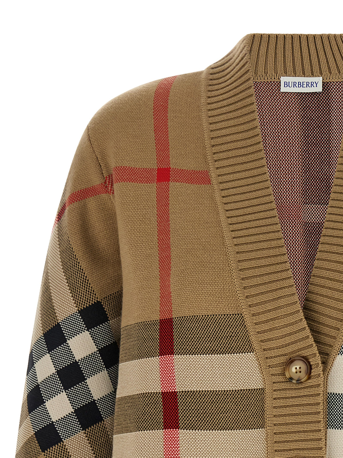 Cardigan Burberry Caragh Beige en Polyester