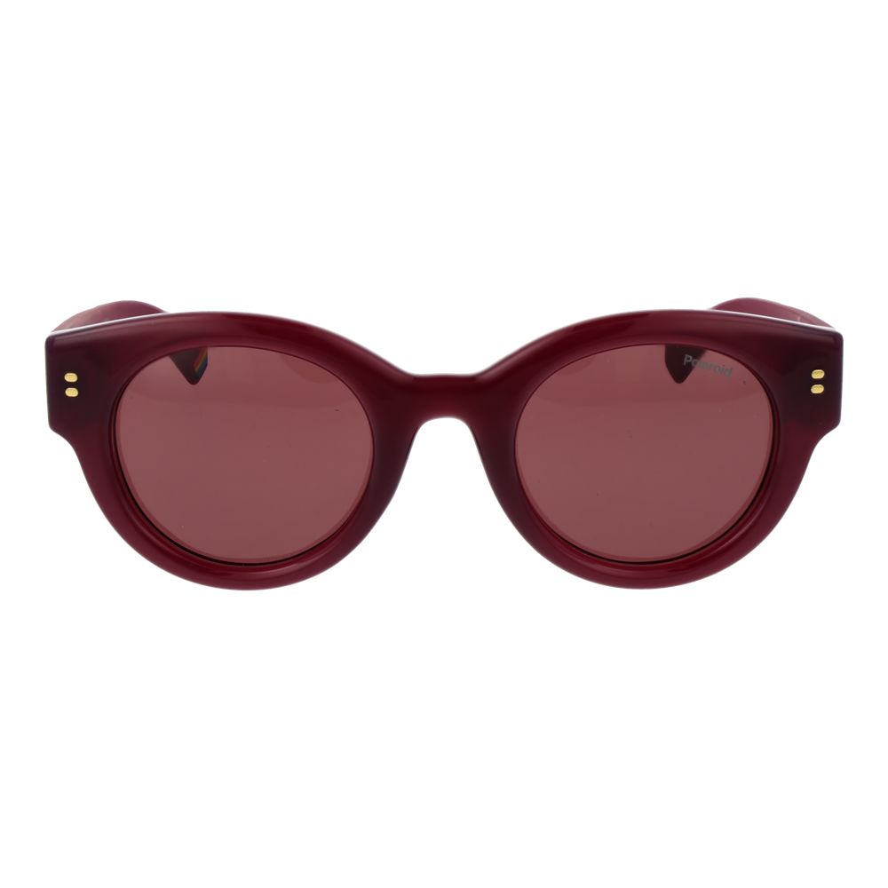 Polaroid Purple Plastic Sunglasses - Unisex Round Design
