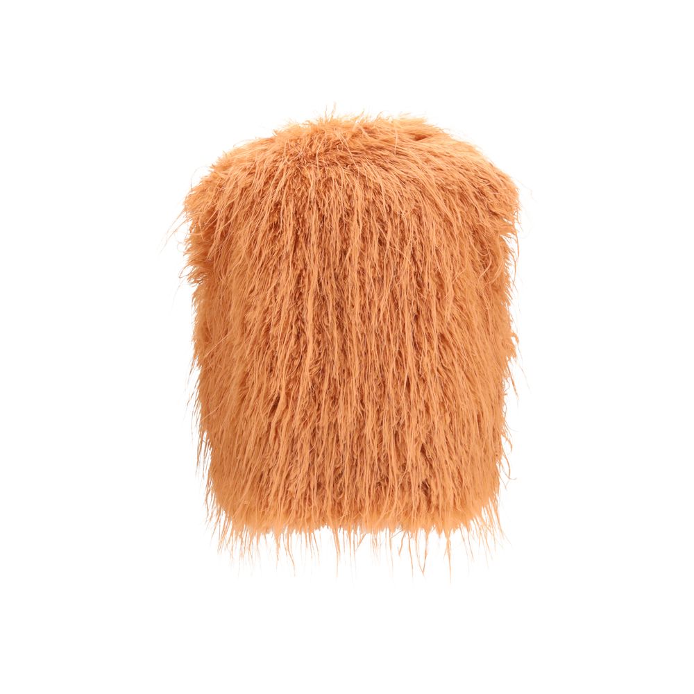 Forte_Forte Orange Sleeveless Jacket - Eco Mongolia Faux Fur