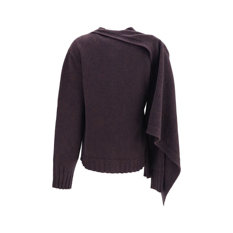 The Attico Brown Wool Oves Aries Cardigan