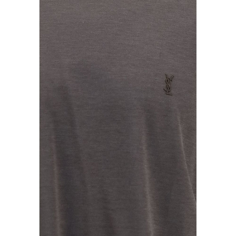 Saint Laurent Brown Silk T-Shirt