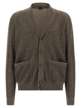 Brioni Brown Cashmere Cardigan