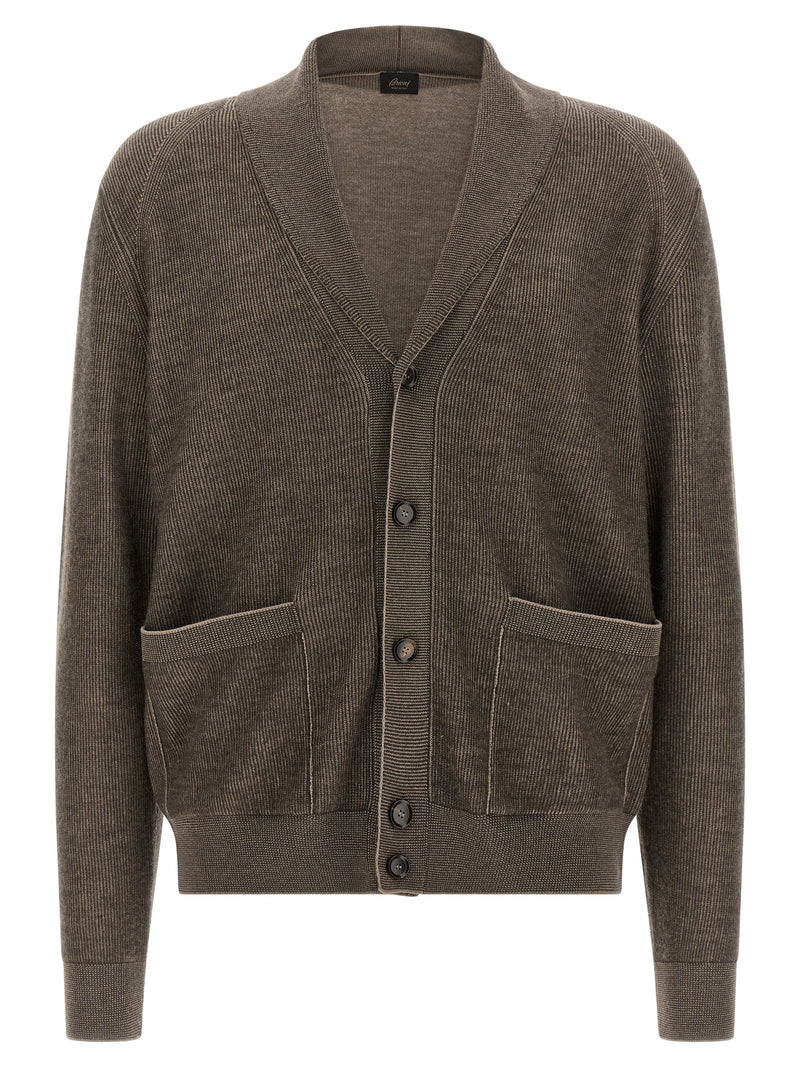 Brioni Brown Cashmere Cardigan for Men