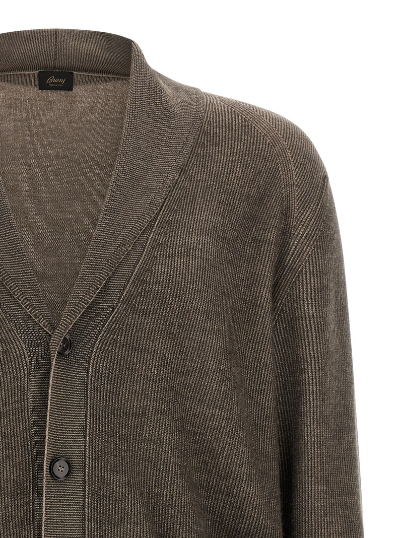Brioni Brown Cashmere Cardigan for Men