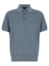 Brioni Blue Cotton Polo Shirt