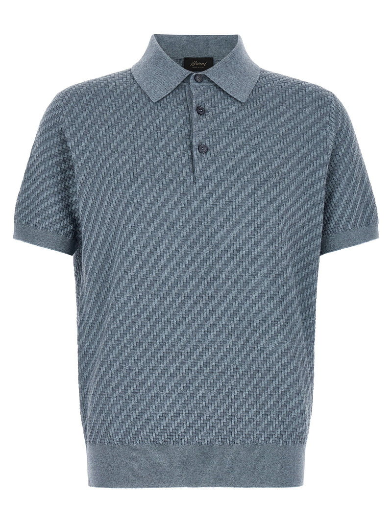 Brioni Blue Cotton Polo Shirt - Luxury Men's Apparel