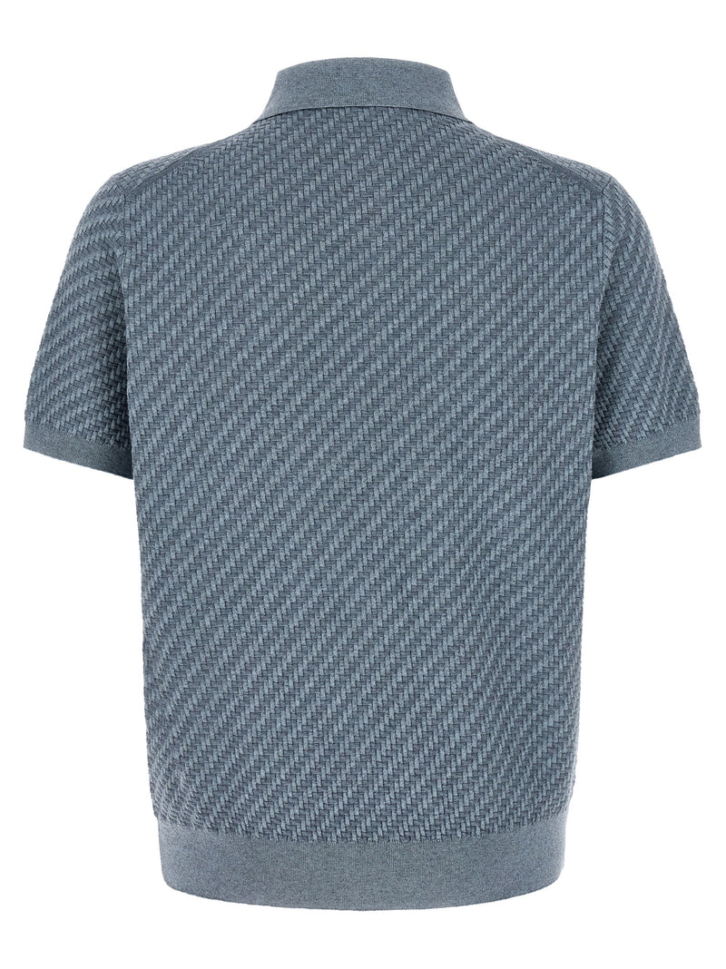 Brioni Blue Cotton Polo Shirt - Luxury Men's Apparel