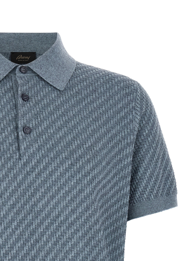 Brioni Blue Cotton Polo Shirt - Luxury Men's Apparel